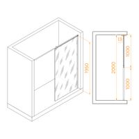 Душевая перегородка 100*195 RGW WA-034 Хром/Матовое/8 мм (Easy) арт-351003410-21 — фото 3, Душевые перегородки