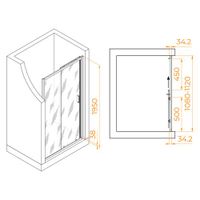 Душевая дверь 110*195 RGW PA-14 Хром/Прозрачное/6 мм (EasyClean) арт-41081411-11 — фото 8, Раздвижные душевые двери