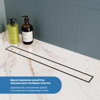 Душевой лоток прямой INRAIN HRL-11-60 600 Ø 40 мм хром Переходник с 40 на 50 арт-HL211160-CH — фото 2, Душевые лотки