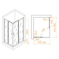 Душевой уголок RGW PA-146B 80x100, прямоугольный, профиль черный, стекло прозрачное/6 мм, арт-020814680-14 — фото 8, Прямоугольные душевые уголки