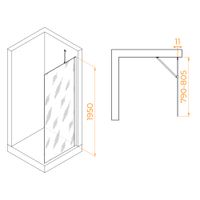 Душевая перегородка  80*195 RGW WA-102-Gb Золото браш/Прозрачное/6 мм (Easy) арт-351010208-16 — фото 3, Душевые перегородки