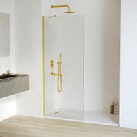 Душевая перегородка INRAIN MONT-110 / 120х195 / Золото браш / Прозрачное / 8 мм арт-73MO11012-TGb — фото 1, Душевые перегородки