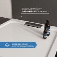 Душевой поддон IN A-01 Белый квадрат 90*90 арт-IN991033-01 — фото 2, Душевые поддоны из искусственного камня