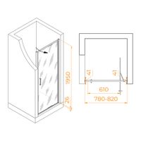 Душевая дверь  80*195 RGW SV-05-B Чёрный/Black Smart Line/8 мм (Easy) арт-70320508-194 — фото 6, Распашные душевые двери