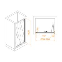 Душевая дверь  90*190 RGW PA-21-B Чёрный/Прозрачное/5 мм (Easy) арт-06082109-14 — фото 3, Раздвижные душевые двери