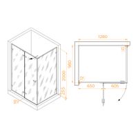 Душевой уголок 130*100*200 RGW SV-040-B Прямоуг./Чёрный/Прозрачное/8 мм (2 уп.) арт-353204030-14 — фото 6, Прямоугольные душевые уголки