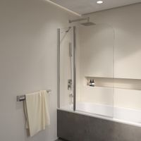 Шторка на ванну RGW SC-011 120х140, профиль хром, стекло прозрачное/6 мм, арт-351101112-11 — фото 2, Шторки для ванной распашные