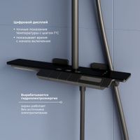 Душевая стойка RGW SP-34-B Черный Головной душ/Термостат (Ручной душ.Шланг 1,5 м.) арт-51140134-04 — фото 4, Душевые стойки