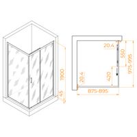 Душевой уголок RGW PA-245 90x100, прямоугольный, профиль хром, стекло прозрачное/6 мм, арт-410824590-11 — фото 9, Прямоугольные душевые уголки