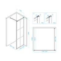 Душевая перегородка RGW WA-11B 120x200, профиль черный, стекло прозрачное(Принт)/8 мм, арт-32101112-84 — фото 10, Душевые перегородки