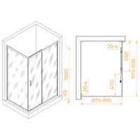 Душевой уголок RGW PA-245 90x120, прямоугольный, профиль хром, стекло прозрачное/6 мм, арт-410824592-11 — фото 9, Прямоугольные душевые уголки