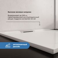 Душевой поддон IN A-01 Белый квадрат 90*90 арт-IN991033-01 — фото 4, Душевые поддоны из искусственного камня