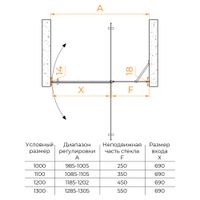 Душевая дверь 120*195 RGW LE-004 Хром/Прозрачное/6 мм арт-351200412-11 — фото 3, Распашные душевые двери