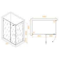 Душевой уголок 150* 90*200 RGW SV-040 Прямоуг./Хром/Матовое/8 мм (2 уп.) арт-353204059-21 — фото 6, Прямоугольные душевые уголки