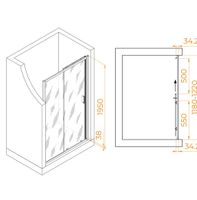 Душевая дверь 120*195 RGW PA-14 Хром/Прозрачное/6 мм (EasyClean) арт-41081412-11 — фото 3, Раздвижные душевые двери