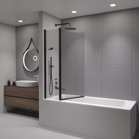 Шторка на ванну 100*140 RGW SC-11-B Чёрный/Прозрачное/6 мм (99-100 Easy) арт-03111110-14 — фото 4, Шторки для ванной распашные