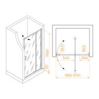 Душевая дверь 100*195 RGW LE-103 Хром/Прозрачное/6 мм арт-711210310-11 — фото 3, Распашные душевые двери