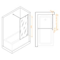 Шторка на ванну  70*150 RGW SC-051-B Чёрный/Прозрачное/8 мм (Easy) арт-351105107-14 — фото 4, Неподвижные шторки для ванной