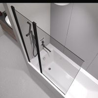 Шторка на ванну 100*140 RGW SC-11-B Чёрный/Прозрачное/6 мм (99-100 Easy) арт-03111110-14 — фото 6, Шторки для ванной распашные