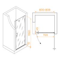 Товар: Душевая дверь RGW HO-011 80x195, профиль хром, стекло прозрачное/8 мм, арт-350601108-11 - фото 7 Душевая дверь RGW HO-011 80x195, профиль хром, стекло прозрачное/8 мм, арт-350601108-11 — фото 7, Распашные душевые двери