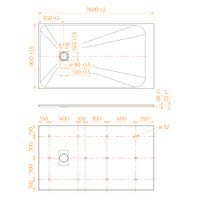 Душевой поддон 90*160*2,6 RGW TSS-169W Белый/Прямоуг Ø 90 мм  арт-553502916-01 — фото 6, Стеклопластиковые душевые поддоны