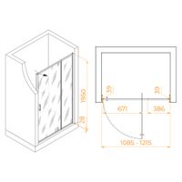 Душевая дверь 110-120*195 RGW PA-008 Хром/Прозрачное/6 мм (Easy) арт-350800812-11 — фото 5, Распашные душевые двери