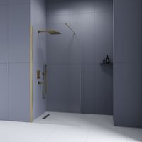 Душевая перегородка INRAIN MONT-002 / 100х195 / Золото / Прозрачное / 6 мм арт-73MO00210-TG