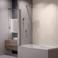 Шторка на ванну RGW SC-40 100x150, профиль хром, стекло прозрачное, арт-03114010-11 — фото 3, Шторки для ванной раздвижные