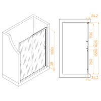 Душевая дверь 160*195 RGW PA-14 Gr Серый/Прозрачное/6 мм (EasyClean) арт-41081416-110 — фото 3, Раздвижные душевые двери