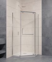 Душевой уголок INRAIN VIN-081 /  80х 80х195 / Трапеция / Хром / Прозрачное / 6 мм арт-73VI08188-CH — фото 1, Душевые уголки трапеция