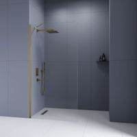 Душевая перегородка INRAIN MONT-110 / 100х195 / Золото браш / Прозрачное / 8 мм арт-73MO11010-TGb — фото 4, Душевые перегородки