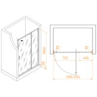 Душевая дверь 120-130*195 RGW PA-008 Чёрный/Прозрачное/6 мм (Easy) арт-350800813-14 — фото 5, Распашные душевые двери