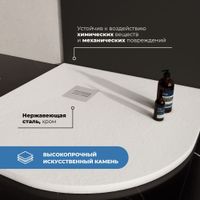 Душевой поддон IN R-100100 Белый Полукруг 100*100 арт-IN001351-01 — фото 2, Душевые поддоны из искусственного камня