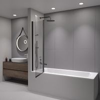 Шторка на ванну 100*140 RGW SC-11-B Чёрный/Прозрачное/6 мм (99-100 Easy) арт-03111110-14 — фото 3, Шторки для ванной распашные