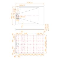 Душевой поддон 90*140*2,6 RGW TUS-149W Белый/Прямоуг Ø 90 мм  арт-553702914-01 — фото 6, Стеклопластиковые душевые поддоны