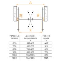 Душевая дверь  70*195 RGW PA-104 Хром/Прозрачное/6 мм (EasyClean) арт-060810407-11 — фото 4, Распашные душевые двери
