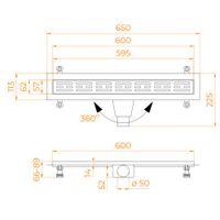 Душевой лоток Drain Leo-30-60 прямой 600 черный Ø 50 мм на ножках, сифон арт-60213060-04 — фото 7, Душевые лотки
