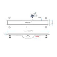 Душевой лоток Drain Leo-11-80 прямой 800 хром Ø 40 мм на ножках, с переходником 40/50 арт-60211180-01 — фото 3, Душевые лотки