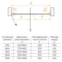 Душевая дверь 120*185 RGW PA-02-B NEW Чёрный/Прозрачное/6 мм (EasyClean) арт-41080212-014 — фото 4, Распашные душевые двери