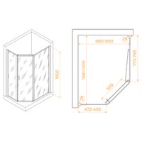 Душевой уголок  90*120*195 RGW PA-86 Трапеция/хром/Прозрачное/6 мм арт-38088692-11 — фото 4, Душевые уголки трапеция