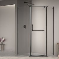 Душевой уголок RGW PA-091B 90х100, трапеция, профиль черный, стекло прозрачное/6 мм (EasyClean), арт-35089190-14 — фото 2, Душевые уголки трапеция