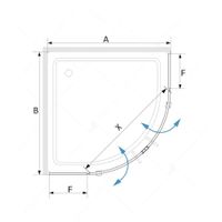 Душевой уголок RGW SV-53 90x90, полукруглый, профиль хром, стекло прозрачное/6 мм, арт-06325399-11 — фото 9, Душевые уголки четверть круга