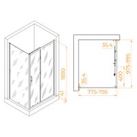 Душевой уголок RGW PA-145 80x100, прямоугольный, профиль хром, стекло прозрачное/6 мм, арт-020814580-11 — фото 2, Прямоугольные душевые уголки