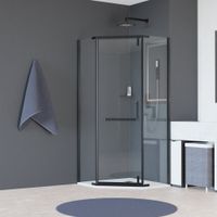 Душевой уголок 100*100*195 RGW HO-081-B Трапеция/Чёрный/Прозрачное/8 мм (2 уп.) арт-350608100-14 — фото 2, Душевые уголки трапеция