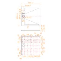 Душевой поддон квадратный RGW TUS-W 90x90, белый, арт-55370199-01 — фото 7, Стеклопластиковые душевые поддоны