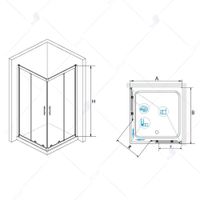 Душевой уголок  80*80*195 RGW HO-31 Квадрат/Хром/Прозрачное/8 мм (Easy) арт-03063188-11 — фото 3, Квадратные душевые уголки