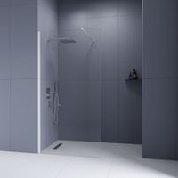 Душевая перегородка INRAIN MONT-002 / 100х195 / Белый / Прозрачное / 6 мм арт-73MO00210-TW