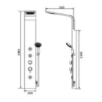 Душевая стойка RGW SP-06 B Черный 148*26 Головной душ+водопад/Смеситель (ручной душ 3 г/м форсунки) арт-21140106-14 — фото 2, Душевые панели