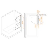 Шторка на ванну  80*150 RGW SC-06 Хром/Прозрачное/6 мм (Easy) арт-03110608-11 — фото 4, Шторки для ванной распашные