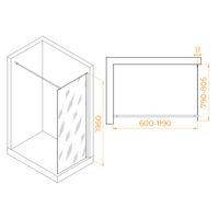 Душевая перегородка INRAIN MONT-002 /  80х195 / Белый / Прозрачное / 6 мм арт-73MO00208-TW — фото 2, Душевые перегородки